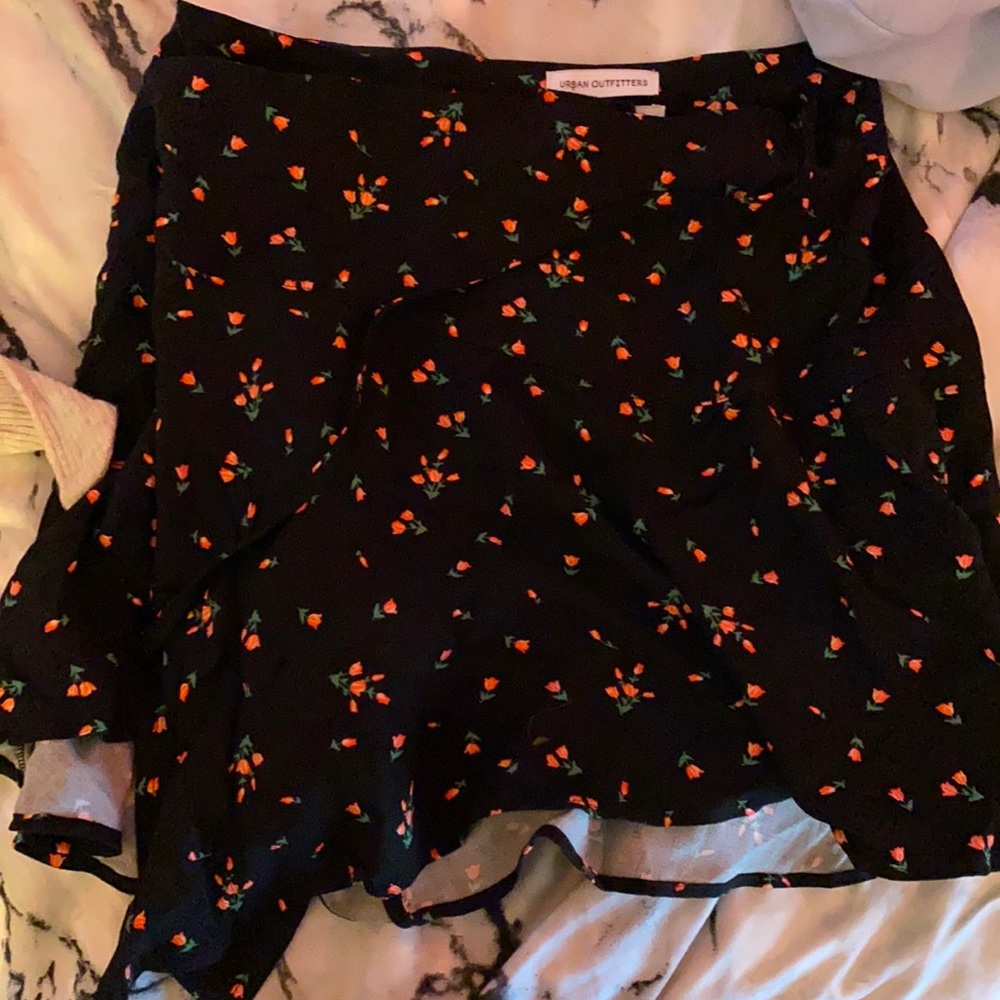 urban outfitters wrap rose skirt